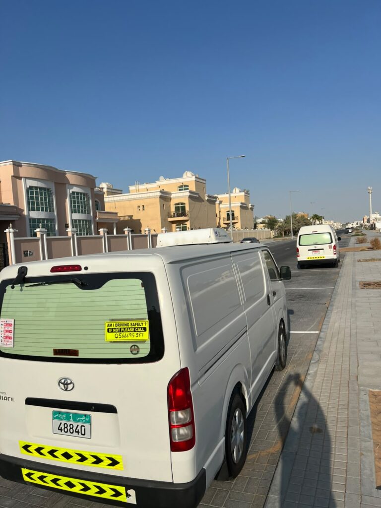 Amjad Khan Transport self-drive chiller van for temperature-controlled transport across the UAE.