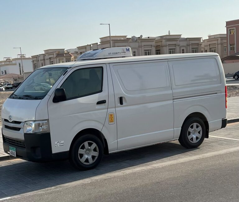 Refrigerated chiller van for temperature-controlled transport and cold chain logistics in the UAE.
